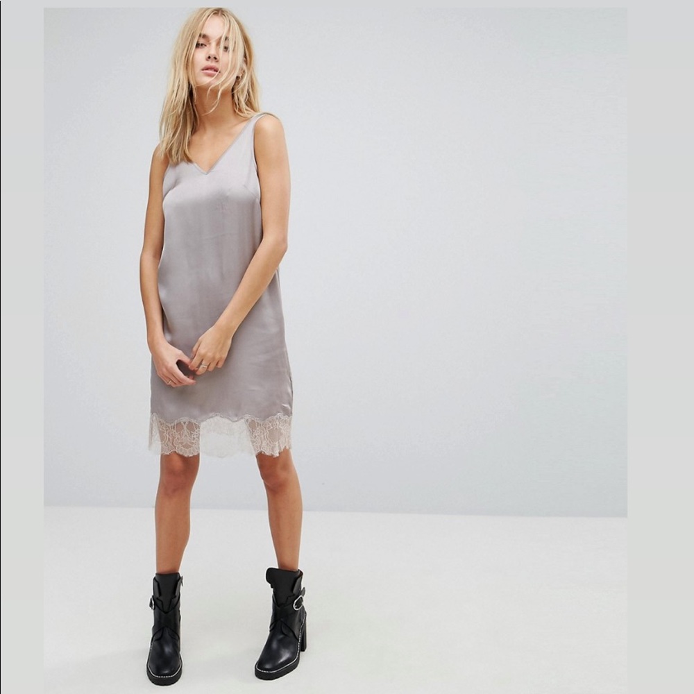 All Saints Eloise Jumper Dress with Lace Slip